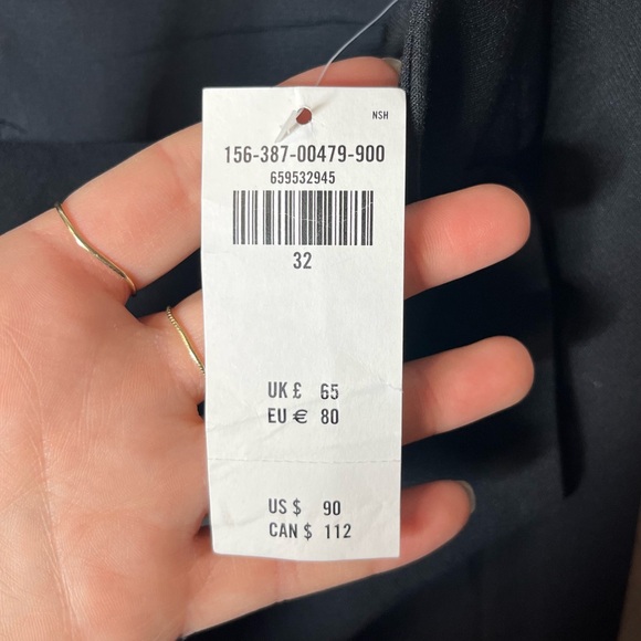 NEW Abercrombie & Fitch Black Sloane Low Rise Tailored Wide Leg Trouser Pants - Picture 9 of 11